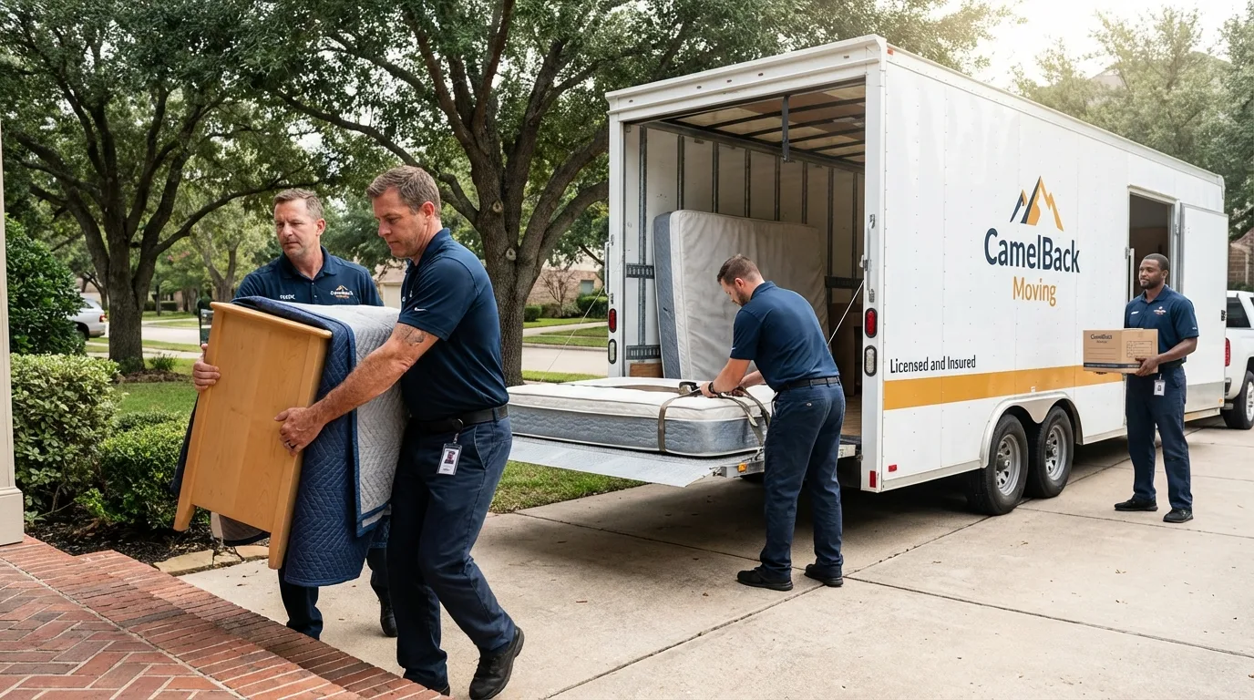 Crew loading residential truck for cross-state move from Upper Marlboro, MD
