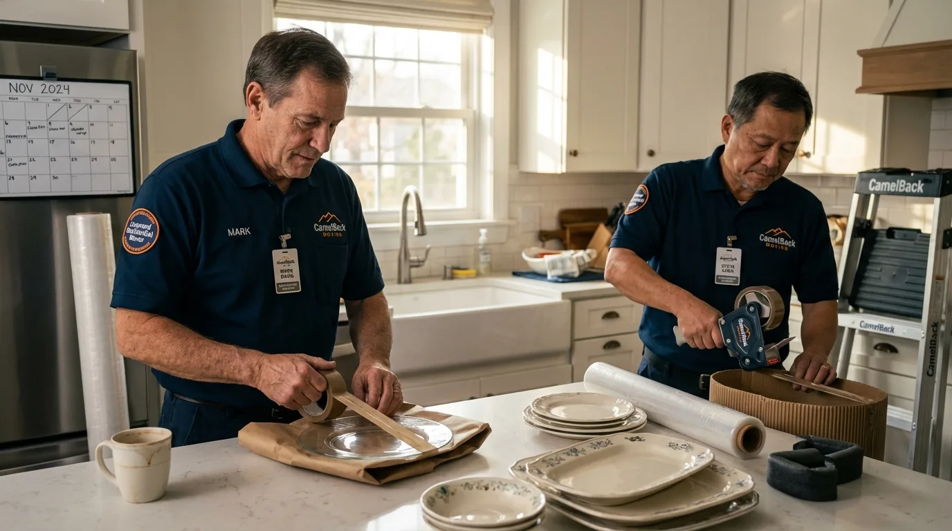 Professional crew packing kitchen dishware in Upper Marlboro, MD